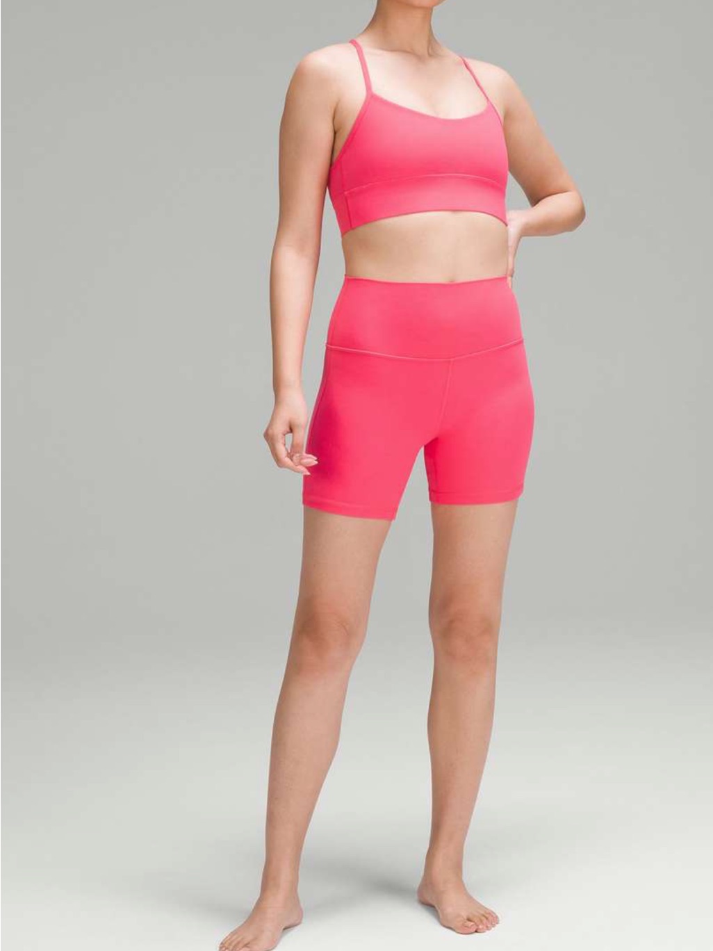 Set - Lululemon Athletica Pink Align High-Rise Shorts And Fast Pace Wide Visor